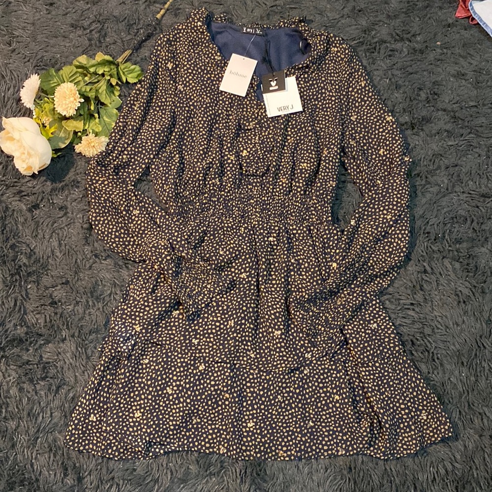 Böhme long sleeve ruffle dress